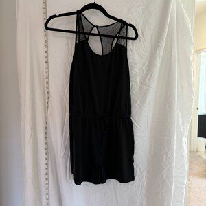 Gilligan & O'Malley Lounge Pajama Romper Shorts Women's Black Classic Sleeveless